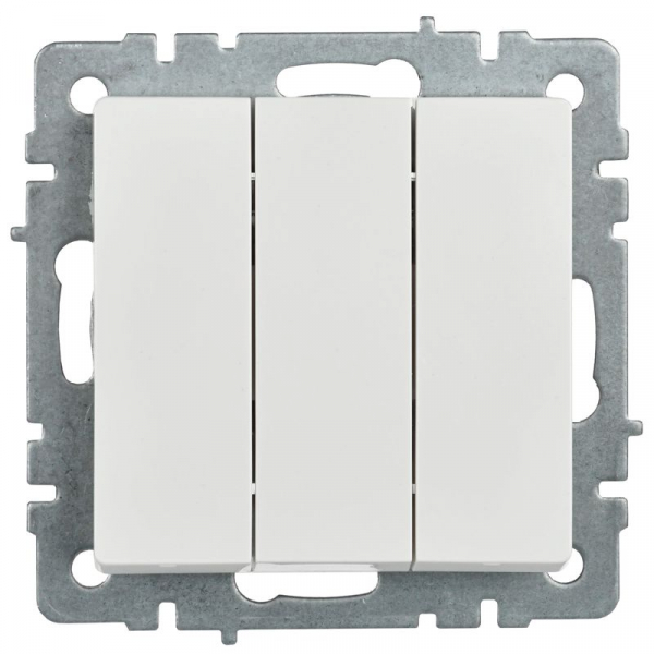 Выключатель 3-кл. СП BRITE ВС10-3-0-БрБ 10А механизм бел. IEK BR-V30-0-10-K01 ТехноИмпульс