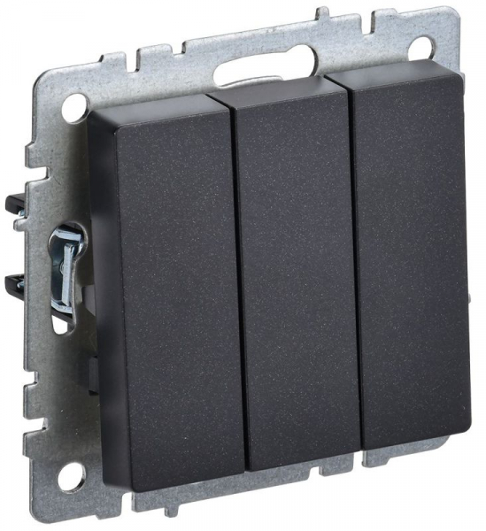 Выключатель 3-кл. СП BRITE ВС10-3-0-БрЧ 10А механизм черн. IEK BR-V30-0-10-K02 ТехноИмпульс