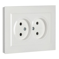 Розетка 2-м СП BRITE РС12-2-БрБ 10А в сборе без заземл. без защ. шторок бел. IEK BR-R20-10-K01-F ТехноИмпульс