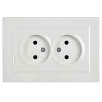 Розетка 2-м СП BRITE РС12-2-БрБ 10А в сборе без заземл. без защ. шторок бел. IEK BR-R20-10-K01-F ТехноИмпульс