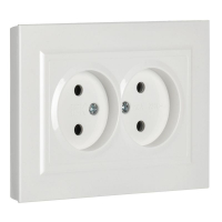 Розетка 2-м СП BRITE РС12-2-БрБ 10А в сборе без заземл. без защ. шторок бел. IEK BR-R20-10-K01-F ТехноИмпульс