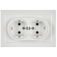 Розетка 2-м СП BRITE РС12-3-БрБ 16А в сборе с заземл. без защ. шторок бел. IEK BR-R21-16-K01-F ТехноИмпульс