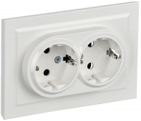 Розетка 2-м СП BRITE РС12-3-БрБ 16А в сборе с заземл. без защ. шторок бел. IEK BR-R21-16-K01-F ТехноИмпульс