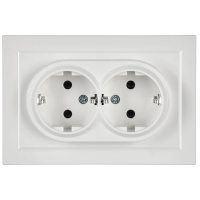 Розетка 2-м СП BRITE РС12-3-БрБ 16А в сборе с заземл. без защ. шторок бел. IEK BR-R21-16-K01-F ТехноИмпульс