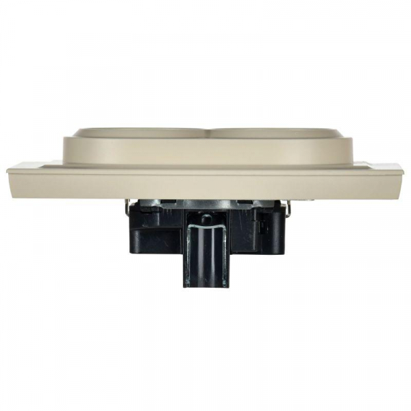 Розетка 2-м СП BRITE РС12-3-БрКр 16А в сборе с заземл. без защ. шторок беж. IEK BR-R21-16-K10-F ТехноИмпульс