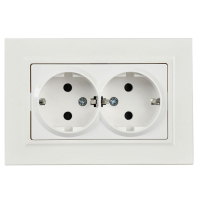 Розетка 2-м СП BRITE РСш12-3-БрБ 16А в сборе с заземл. защ. шторки бел. IEK BR-R24-16-K01-F ТехноИмпульс