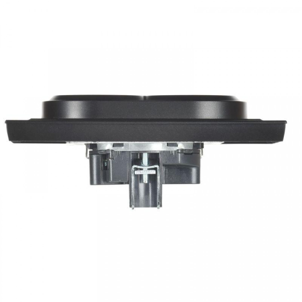 Розетка 2-м СП BRITE РСш12-3-БрЧ 16А в сборе с заземл. защ. шторки черн. IEK BR-R24-16-K02-F ТехноИмпульс