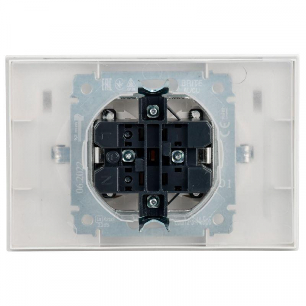 Розетка 2-м СП BRITE РСбш12-3-44-БрБ 16А в сборе IP44 с крышкой бел. IEK BR-R26-16-44-K01-F ТехноИмпульс