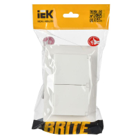 Розетка 2-м СП BRITE РСбш12-3-44-БрБ 16А в сборе IP44 с крышкой бел. IEK BR-R26-16-44-K01-F ТехноИмпульс