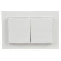 Розетка 2-м СП BRITE РСбш12-3-44-БрБ 16А в сборе IP44 с крышкой бел. IEK BR-R26-16-44-K01-F ТехноИмпульс