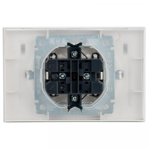 Розетка 2-м СП BRITE РСбш12-3-44-БрБ 16А в сборе IP44 с крышкой бел. IEK BR-R26-16-44-K01-F ТехноИмпульс