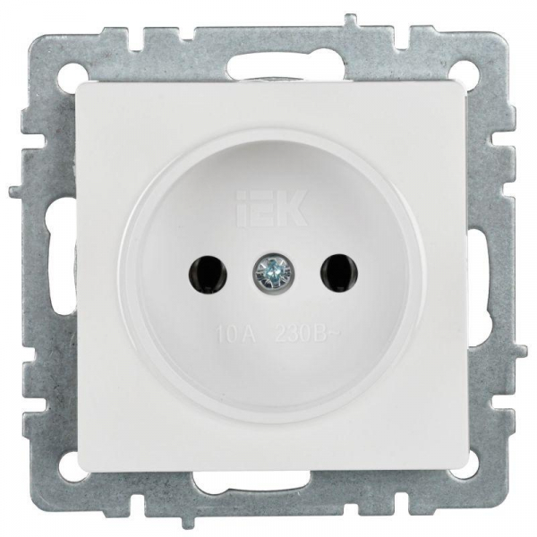 Розетка BRITE РС10-1-0-БрБ 10А без заземл. без защ. шторок механизм бел. IEK BR-R10-10-K01 ТехноИмпульс