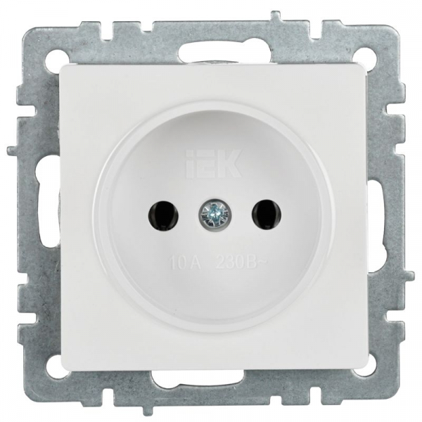 Розетка BRITE РС10-1-0-БрБ 10А без заземл. без защ. шторок механизм бел. IEK BR-R10-10-K01 ТехноИмпульс
