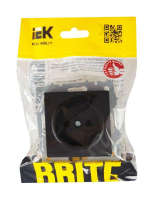 Розетка BRITE РС10-1-0-БрЧ 10А без заземл. без защ. шторок механизм черн. IEK BR-R10-10-K02 ТехноИмпульс