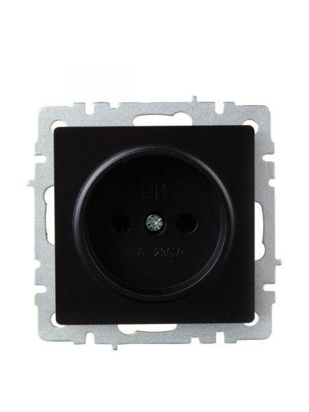 Розетка BRITE РС10-1-0-БрЧ 10А без заземл. без защ. шторок механизм черн. IEK BR-R10-10-K02 ТехноИмпульс