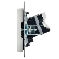 Розетка компьютерная двойн. СП RJ45 кат.5E BRITE РК10-2-БрБ механизм бел. IEK BR-K20-1-K01 ТехноИмпульс