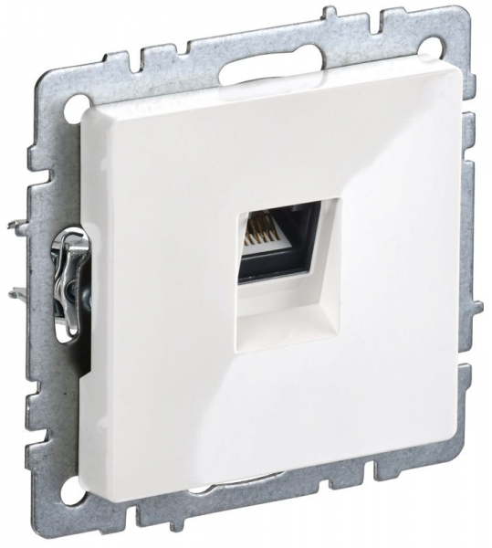 Розетка компьютерная СП RJ45 кат.5E BRITE РК10-БрБ механизм бел. IEK BR-K10-1-K01 ТехноИмпульс