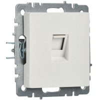 Розетка компьютерная СП RJ45 кат.5E BRITE РК10-БрБ механизм бел. IEK BR-K10-1-K01 ТехноИмпульс