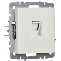 Розетка компьютерная СП RJ45 кат.5E BRITE РК10-БрБ механизм бел. IEK BR-K10-1-K01 ТехноИмпульс