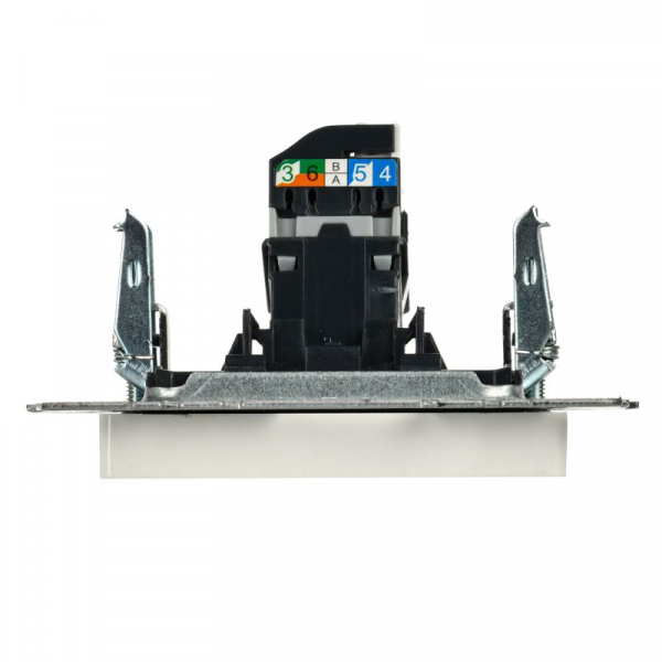 Розетка компьютерная СП RJ45 кат.5E BRITE РК10-БрБ механизм бел. IEK BR-K10-1-K01 ТехноИмпульс