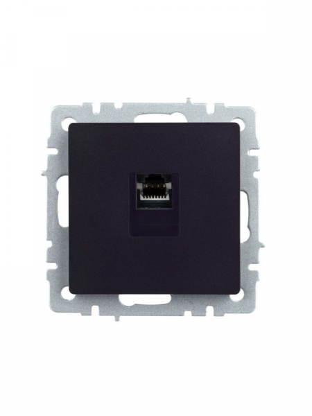 Розетка компьютерная СП RJ45 кат.5E BRITE РК10-БрЧ механизм черн. IEK BR-K10-1-K02 ТехноИмпульс