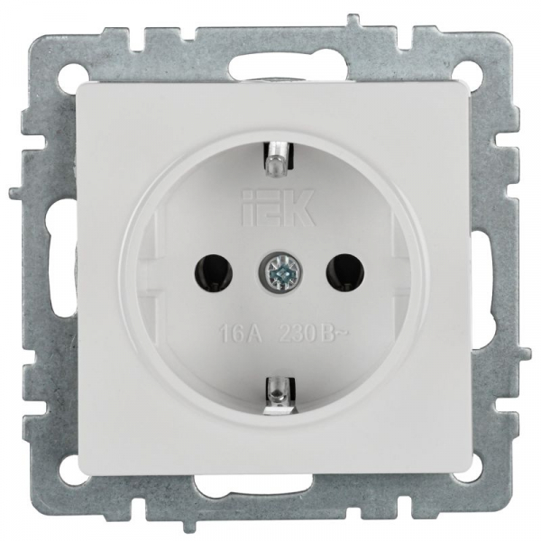 Розетка BRITE РС11-1-0-БрБ 16А с заземл. без защ. шторки механизм бел. IEK BR-R11-16-K01 ТехноИмпульс