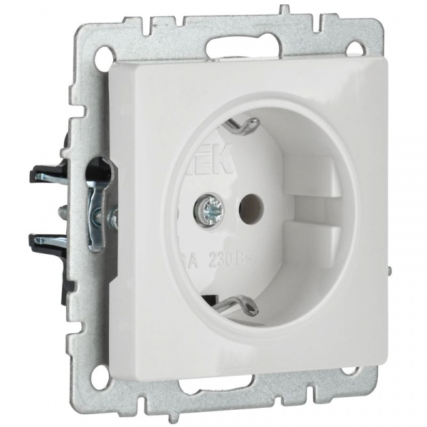 Розетка BRITE РС11-1-0-БрБ 16А с заземл. без защ. шторки механизм бел. IEK BR-R11-16-K01 ТехноИмпульс