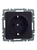 Розетка BRITE РС11-1-0-БрЧ 16А с заземл. без защ. шторки механизм черн. IEK BR-R11-16-K02 ТехноИмпульс