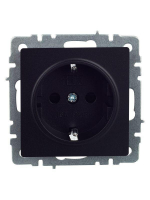 Розетка BRITE РС14-1-0-БрЧ 16А с заземл. защ. шторки механизм черн. IEK BR-R14-16-K02 ТехноИмпульс