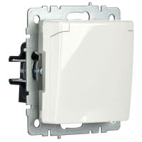 Розетка BRITE РСбш10-3-44-БрБ 16А IP44 с заземл. защ. шторки с крышкой механизм бел. IEK BR-R16-16-44-K01 ТехноИмпульс