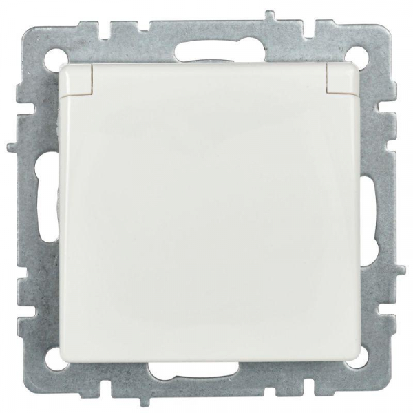 Розетка BRITE РСбш10-3-44-БрБ 16А IP44 с заземл. защ. шторки с крышкой механизм бел. IEK BR-R16-16-44-K01 ТехноИмпульс
