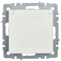 Розетка BRITE РСбш10-3-44-БрБ 16А IP44 с заземл. защ. шторки с крышкой механизм бел. IEK BR-R16-16-44-K01 ТехноИмпульс