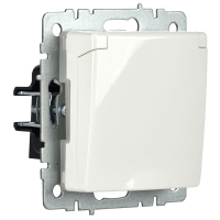 Розетка BRITE РСбш10-3-44-БрБ 16А IP44 с заземл. защ. шторки с крышкой механизм бел. IEK BR-R16-16-44-K01 ТехноИмпульс