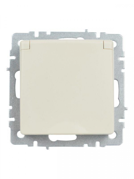 Розетка BRITE РСбш10-3-44-БрКр 16А IP44 с заземл. защ. шторки с крышкой механизм беж. IEK BR-R16-16-44-K10 ТехноИмпульс