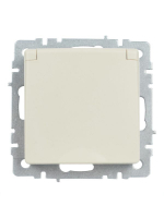Розетка BRITE РСбш10-3-44-БрКр 16А IP44 с заземл. защ. шторки с крышкой механизм беж. IEK BR-R16-16-44-K10 ТехноИмпульс