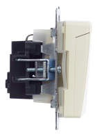 Розетка BRITE РСбш10-3-44-БрКр 16А IP44 с заземл. защ. шторки с крышкой механизм беж. IEK BR-R16-16-44-K10 ТехноИмпульс