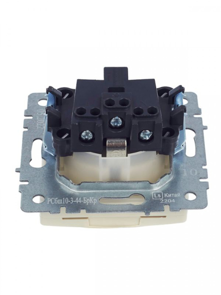 Розетка BRITE РСбш10-3-44-БрКр 16А IP44 с заземл. защ. шторки с крышкой механизм беж. IEK BR-R16-16-44-K10 ТехноИмпульс