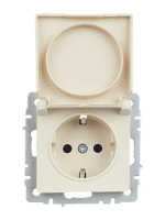 Розетка BRITE РСбш10-3-44-БрКр 16А IP44 с заземл. защ. шторки с крышкой механизм беж. IEK BR-R16-16-44-K10 ТехноИмпульс