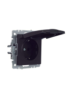 Розетка BRITE РСбш10-3-44-БрЧ 16А IP44 с заземл. защ. шторки с крышкой механизм черн. IEK BR-R16-16-44-K02 ТехноИмпульс