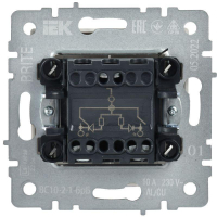 Выключатель 2-кл. СП BRITE ВС10-2-1-БрБ 10А с индик. механизм бел. IEK BR-V20-1-10-K01 ТехноИмпульс