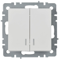 Выключатель 2-кл. СП BRITE ВС10-2-1-БрБ 10А с индик. механизм бел. IEK BR-V20-1-10-K01 ТехноИмпульс