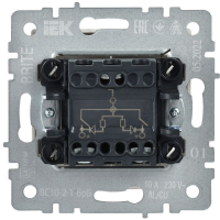 Выключатель 2-кл. СП BRITE ВС10-2-1-БрБ 10А с индик. механизм бел. IEK BR-V20-1-10-K01 ТехноИмпульс