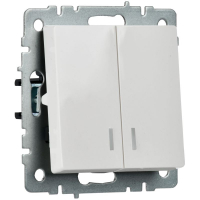 Выключатель 2-кл. СП BRITE ВС10-2-1-БрБ 10А с индик. механизм бел. IEK BR-V20-1-10-K01 ТехноИмпульс