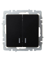 Выключатель 2-кл. СП BRITE ВС10-2-1-БрЧ 10А с индик. механизм черн. IEK BR-V20-1-10-K02 ТехноИмпульс