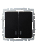 Выключатель 2-кл. СП BRITE ВС10-2-1-БрЧ 10А с индик. механизм черн. IEK BR-V20-1-10-K02 ТехноИмпульс