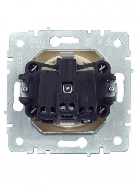 Розетка BRITE РС11-1-0-БрКр 16А с заземл. без защ. шторки механизм беж. IEK BR-R11-16-K10 ТехноИмпульс