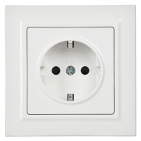 Розетка BRITE РСР14-1-0-БрБ 16А в сборе с заземл. защ. шторки бел. IEK BR-R14-16-K01-F ТехноИмпульс