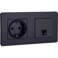 Розетка компьютерная Inspiria RJ45 кат.5E UTP антрацит IEK 673828 ТехноИмпульс
