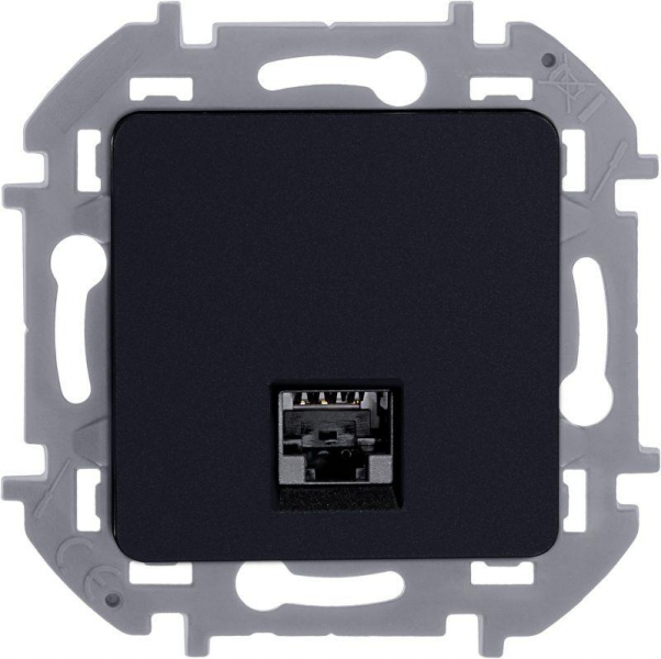 Розетка компьютерная Inspiria RJ45 кат.5E UTP антрацит IEK 673828 ТехноИмпульс