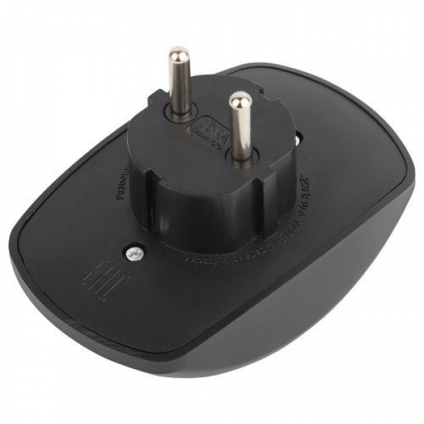 Разветвитель электрический SPx-2-B на 2 розетки без заземл. 10А черн. Эра Б0059720 ТехноИмпульс